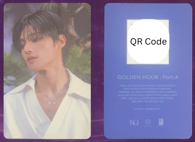 Ateez Wooyoung Golden Hour: Part 4 Photocard