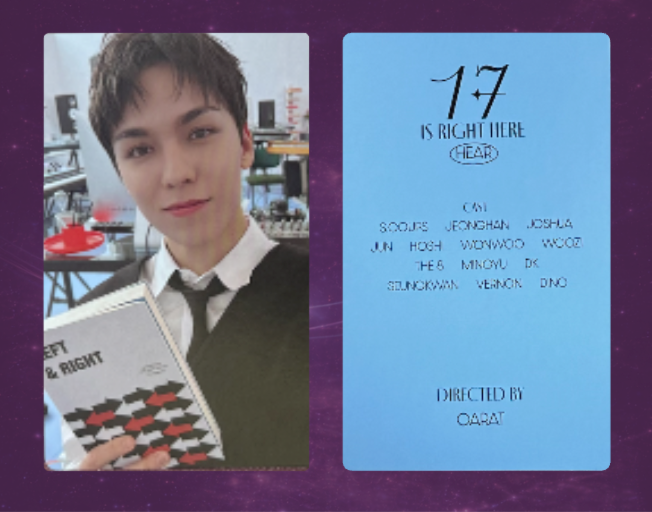 Seventeen 17 is Right Here Photocard: Vernon